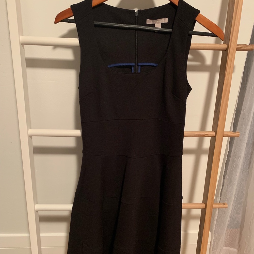 Banana Republic Black Ponte Fit & Flare Dress